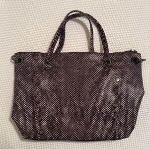 Hammitt Black and White Dotted Satchel